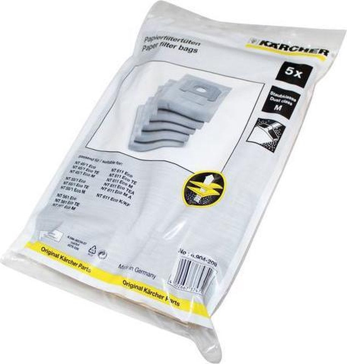 Karcher stofzuigzakken origineel - 5st - stofzakken stofzuigerzakken voor oa. NT651eco