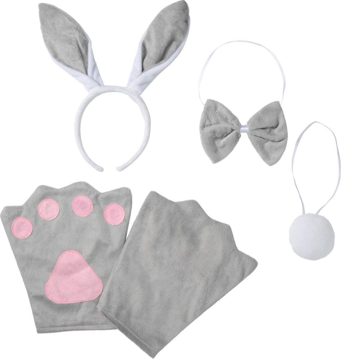 dressforfun - Accessoireset haas Volwassenen  - verkleedkleding kostuum halloween verkleden feestkleding carnavalskleding carnaval feestkledij partykleding - 302046