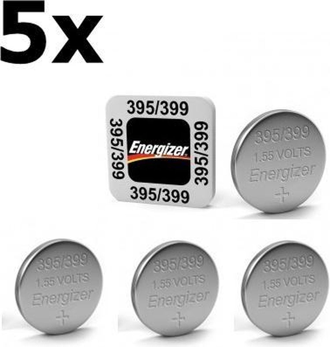 5 Stuks - Energizer 395 / 399 SR927SW 52mAh 1.55V knoopcel batterij