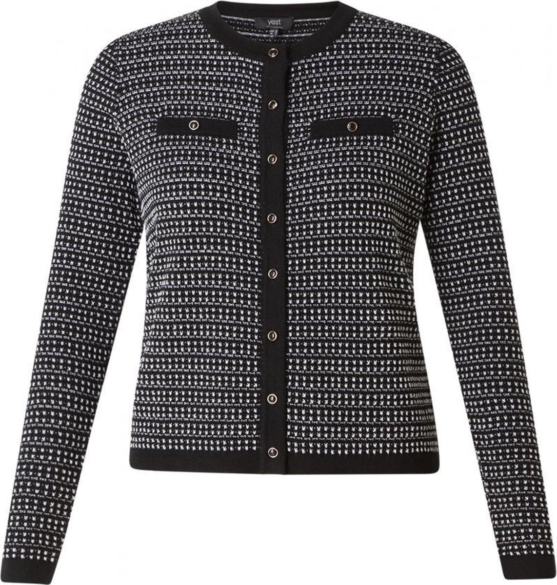 YEST Amelia Vest - Black/Ecru - maat 38