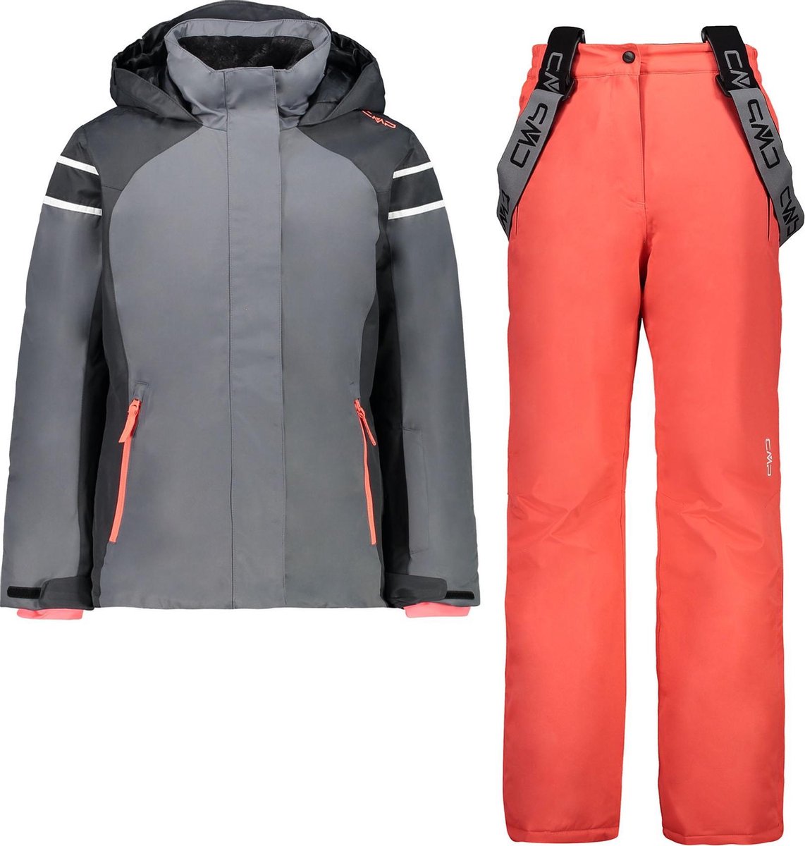 CMP CMP Girl Ski Set Skipak - Maat 152  - Jongens - grijs/oranje/donkergrijs