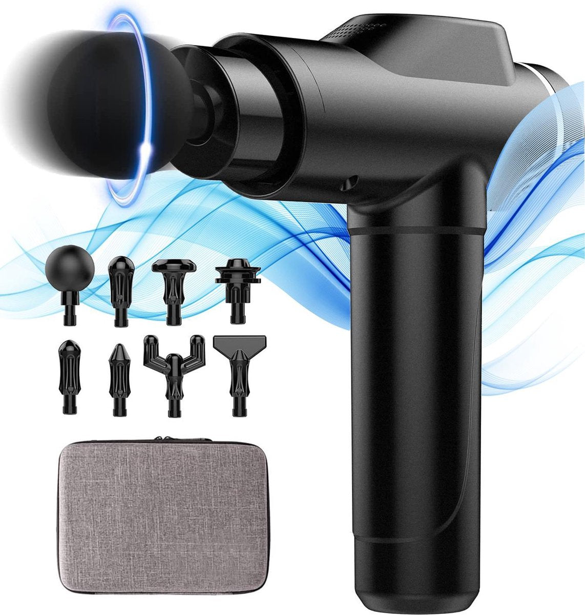 Multifunctionele Massage Gun met 6 Standen - Incl. 8 Opzetstukken en Draagcase - Professioneel Massage Pistool - Theragun - Voor spierherstel en spierontspanning