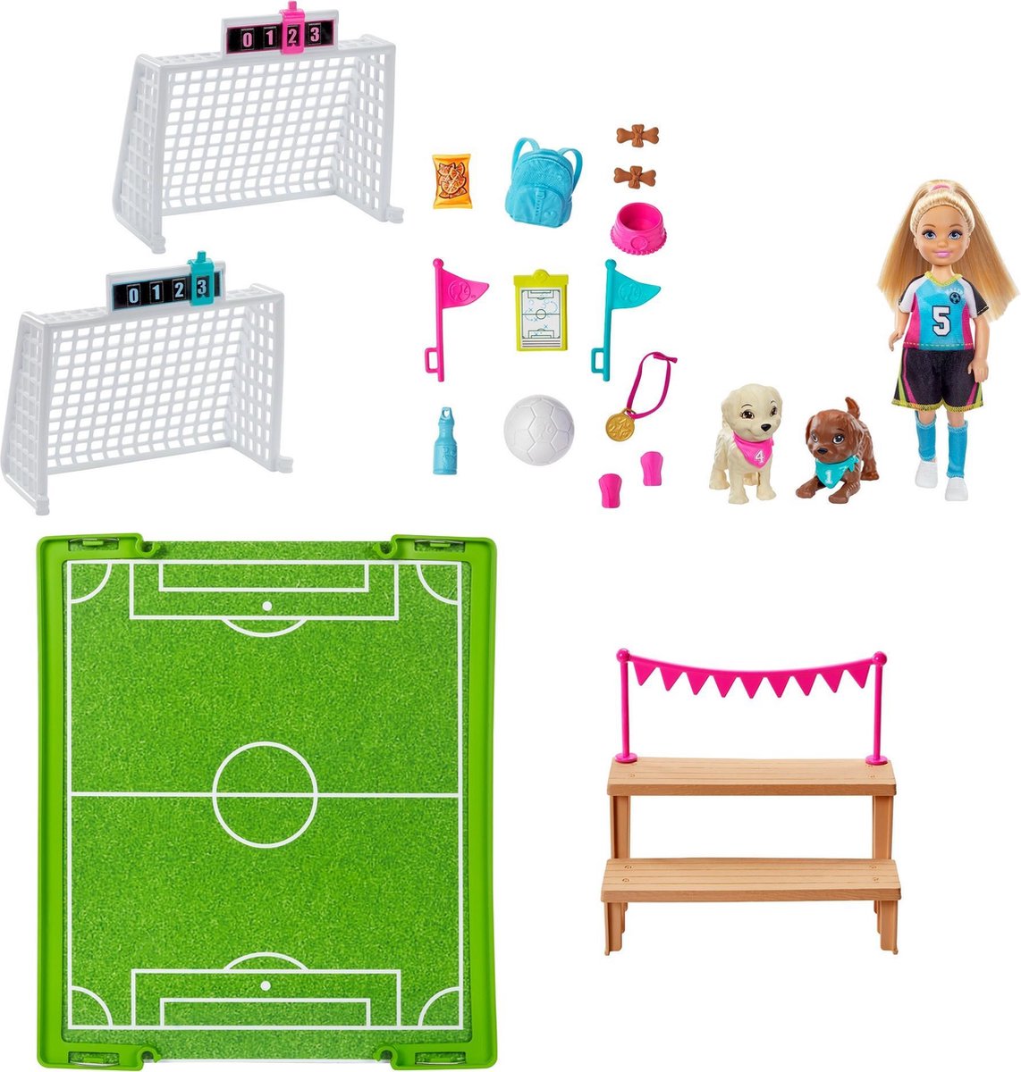 Barbie Dreamhouse Adventures Chelsea (15 cm) Voetbal Speelset - Barbiepop