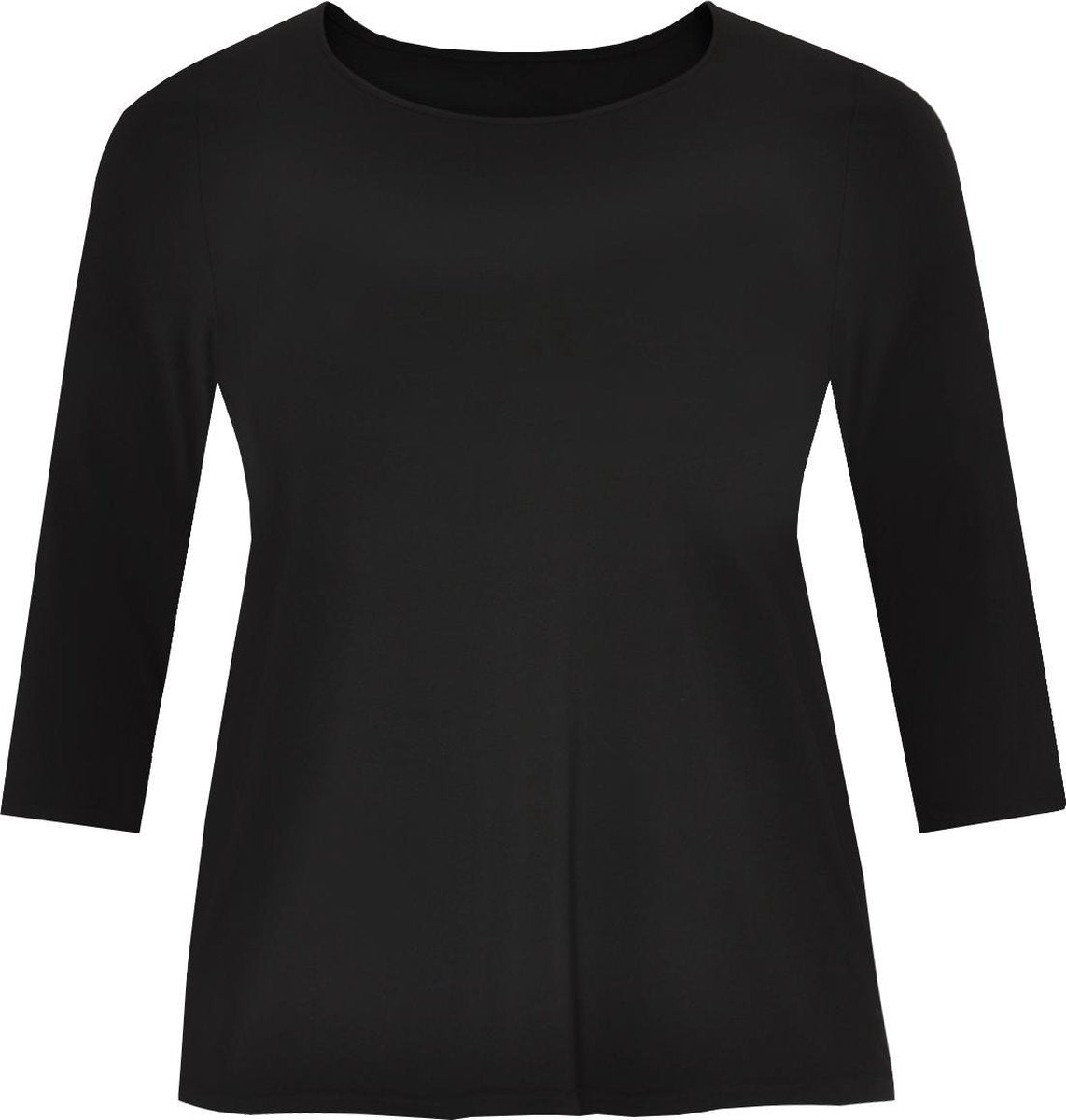 Yoek | Grote maten - dames t-shirt lange mouw - zwart