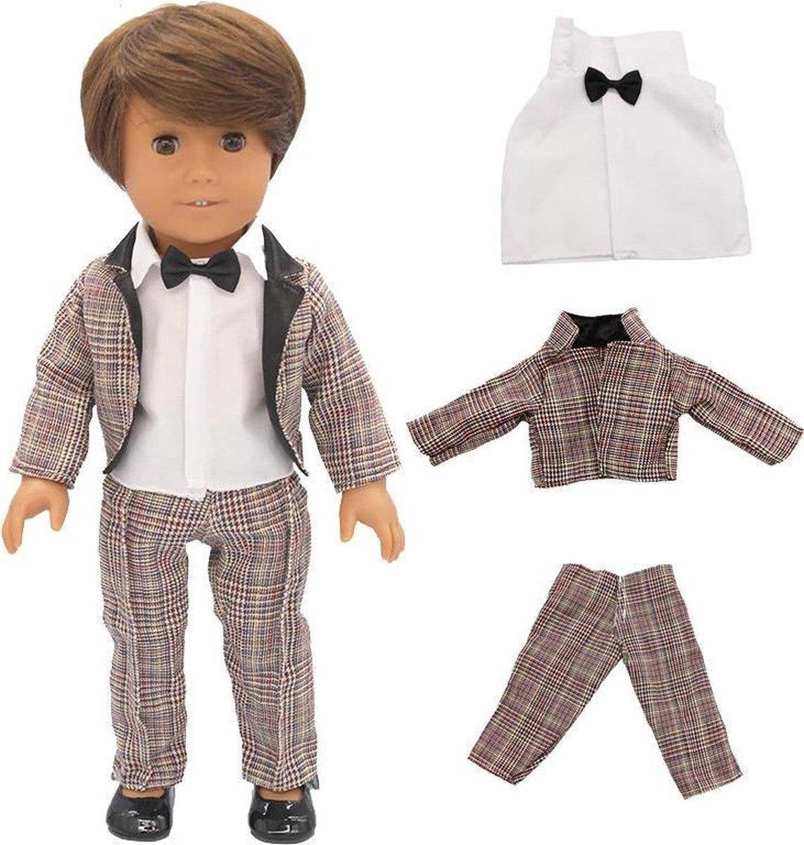 Dolldreams | Poppenkleding voor jongens pop - Pak met blouse en lakschoenen - Bruidegom kostuum