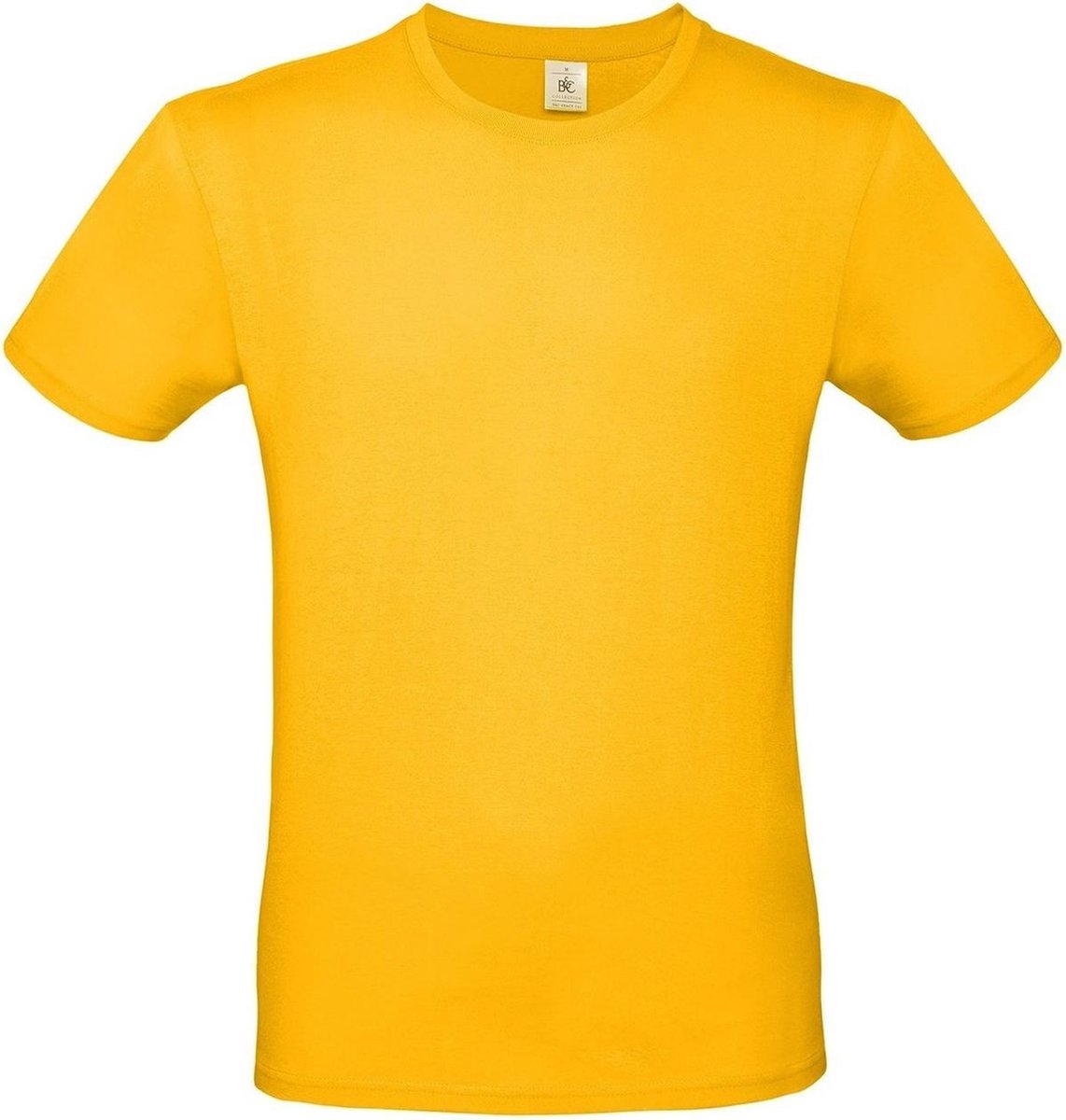 Geel basic t-shirt met ronde hals voor heren - katoen - 145 grams - gele shirts / kleding M (50)
