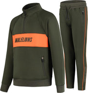 Malelions Junior Sport Uraenium Tracksuit - Army/Orange - 10 | 140