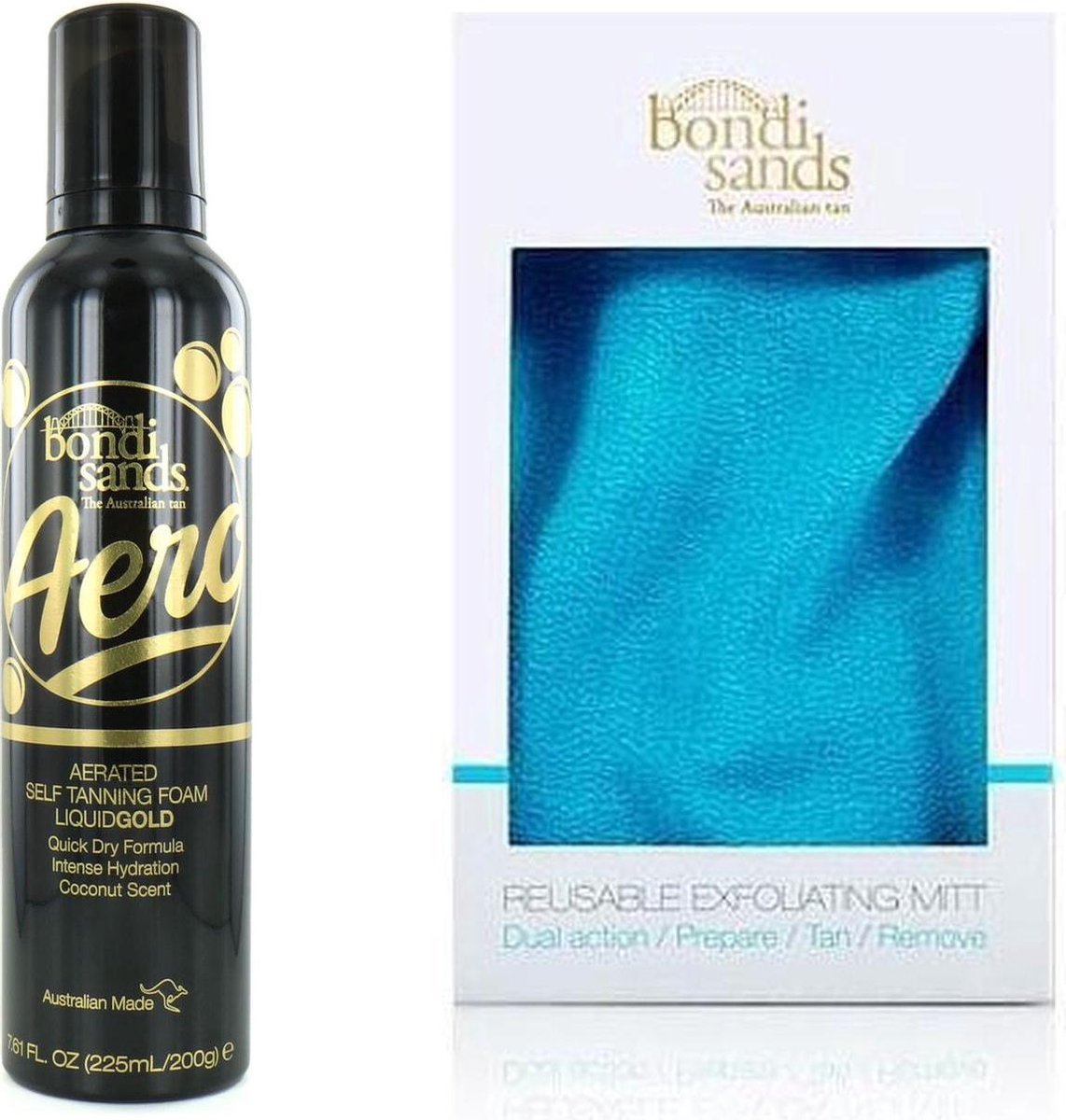 Bondi Sands - Aero Self Tanning Foam Liquid Gold 225 ml en Reusable Exfoliating Mitt