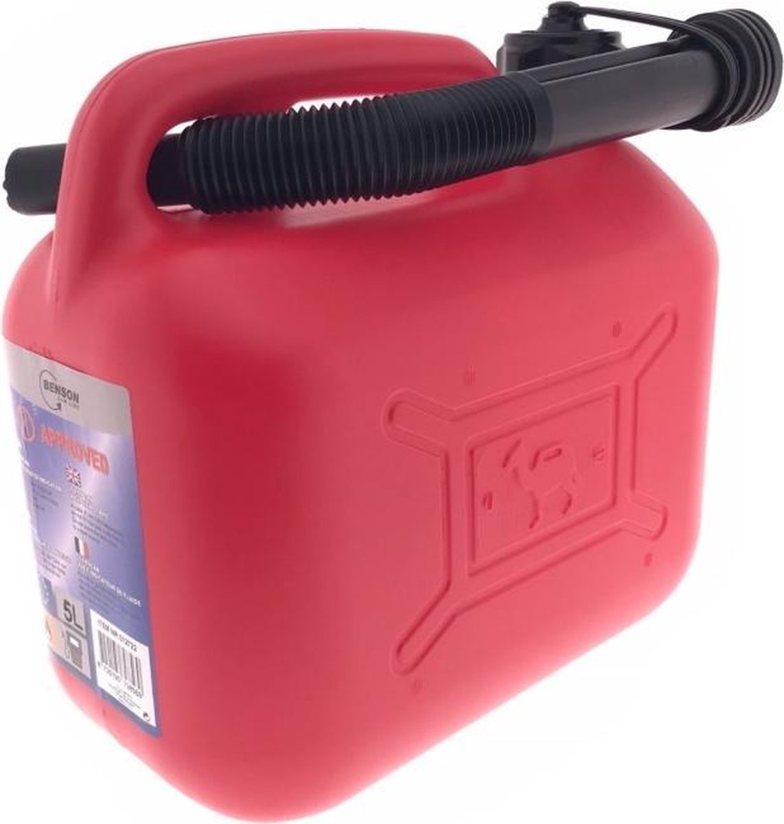 Jerrycan rood met vloeistofindicator voor brandstof - 10 liter - inclusief schenktuit - benzine / diesel