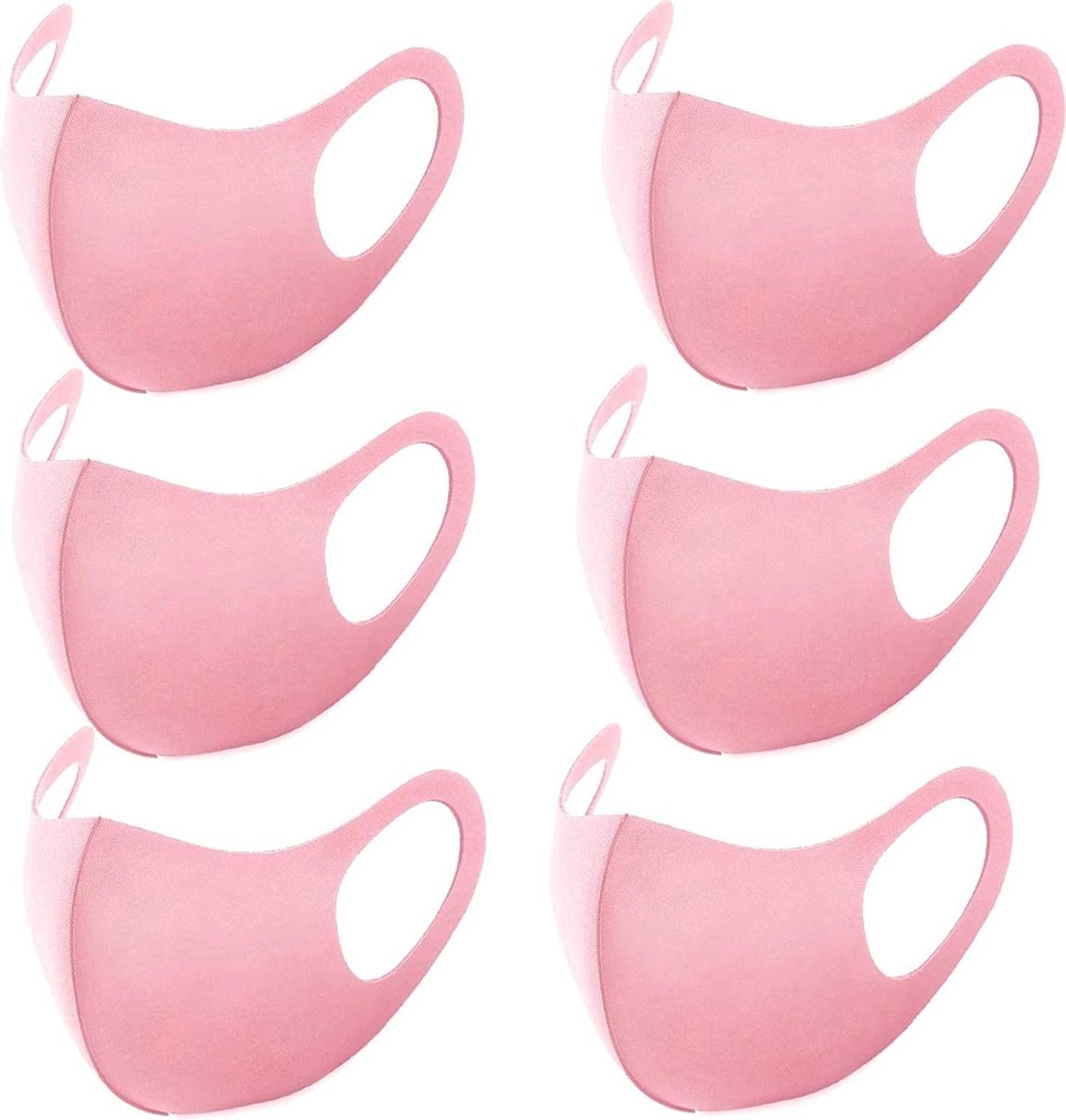 Mondkapje Wasbaar Mondmasker Roze Mondkapjes Niet-medisch - 6 stuks