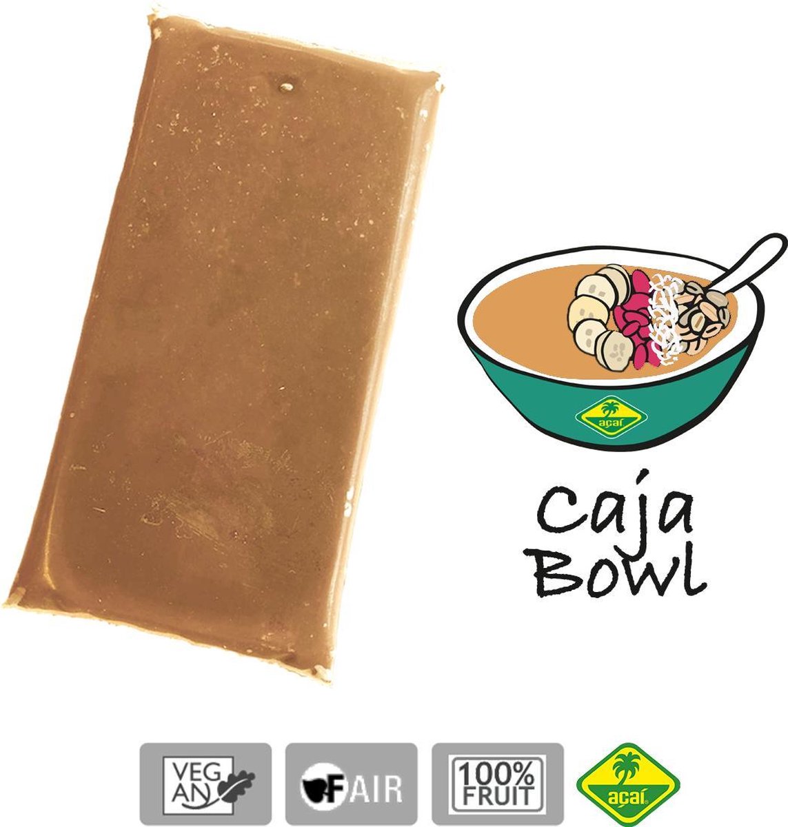 Cajá - Bevroren fruit puree (pulp) - Acai fine fruits club - puree 4 Kg (40 x 100 g)