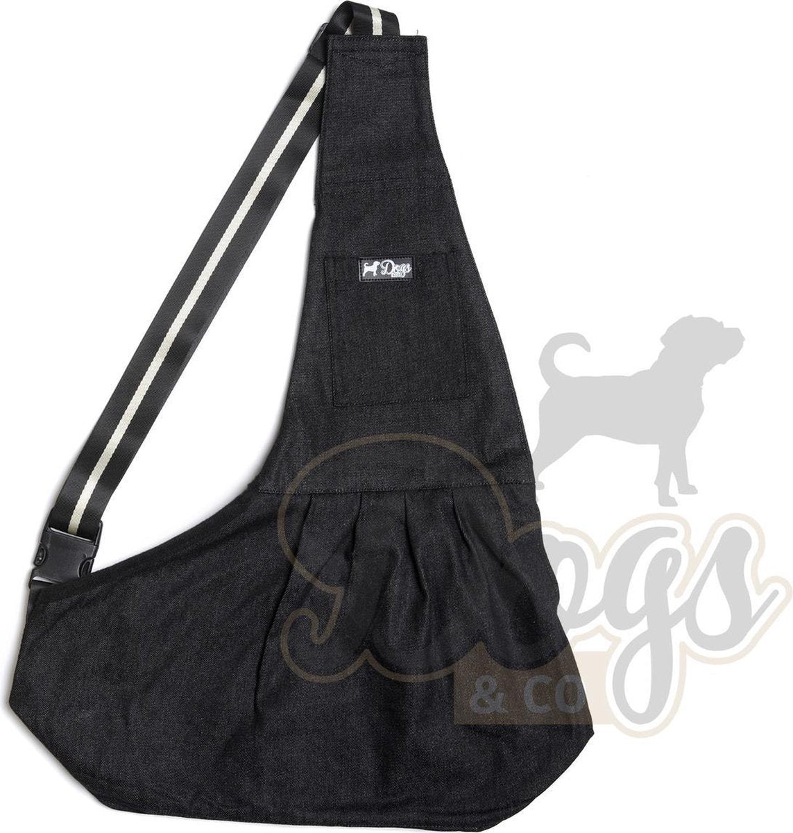 Dogs&Co Draagtas Hond - Denim Zwart - Hondentas 64x45 cm - Maat L