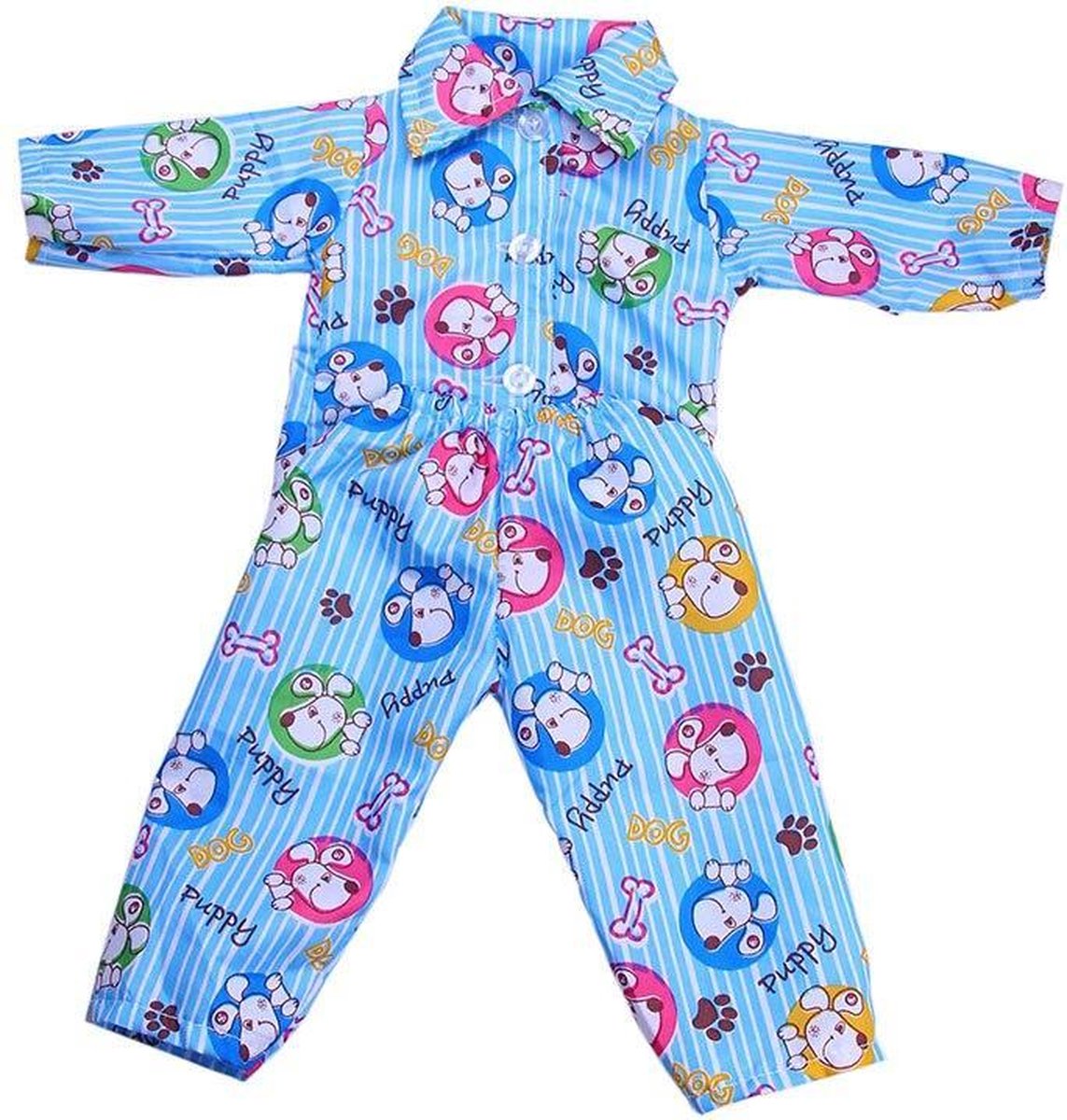 Pyjama voor poppen tot 43CM - met puppies - past op baby pop - jongen/meisje