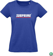 Subprime - Dames Tee SS Wmn Tee Stripe Royal - Blauw - Maat L