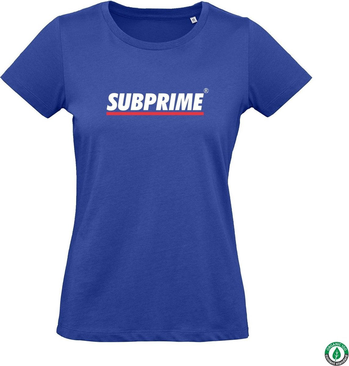 Subprime - Dames Tee SS Wmn Tee Stripe Royal - Blauw - Maat L