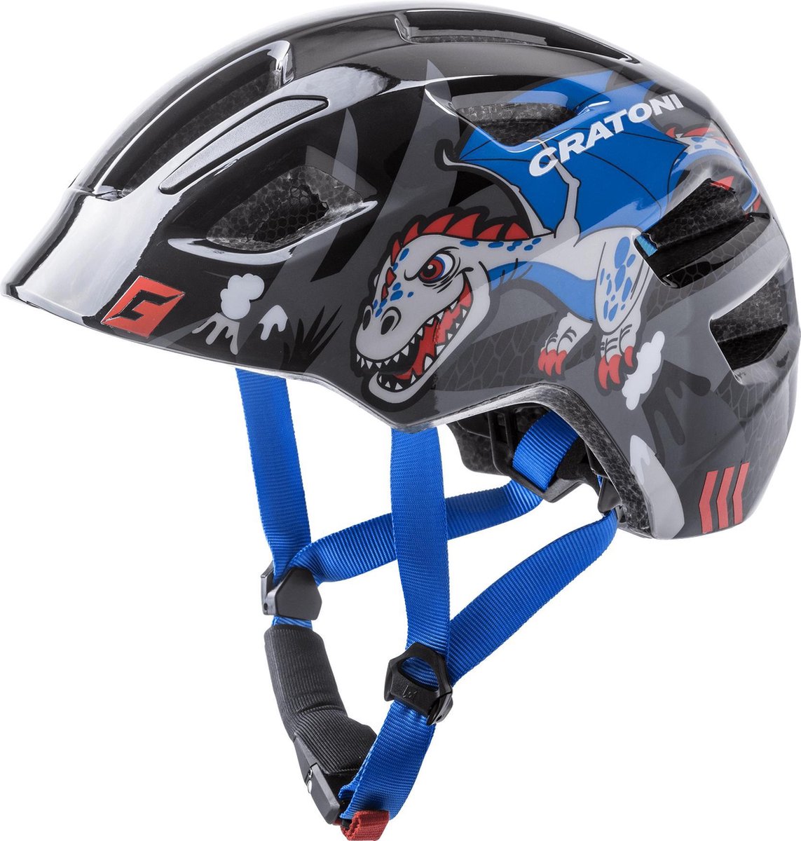 Cratoni Maxster Dragon zwart - kinderhelm S-M (51-56 cm) - EN1078 - Extra bescherming achterhoofd en slapen