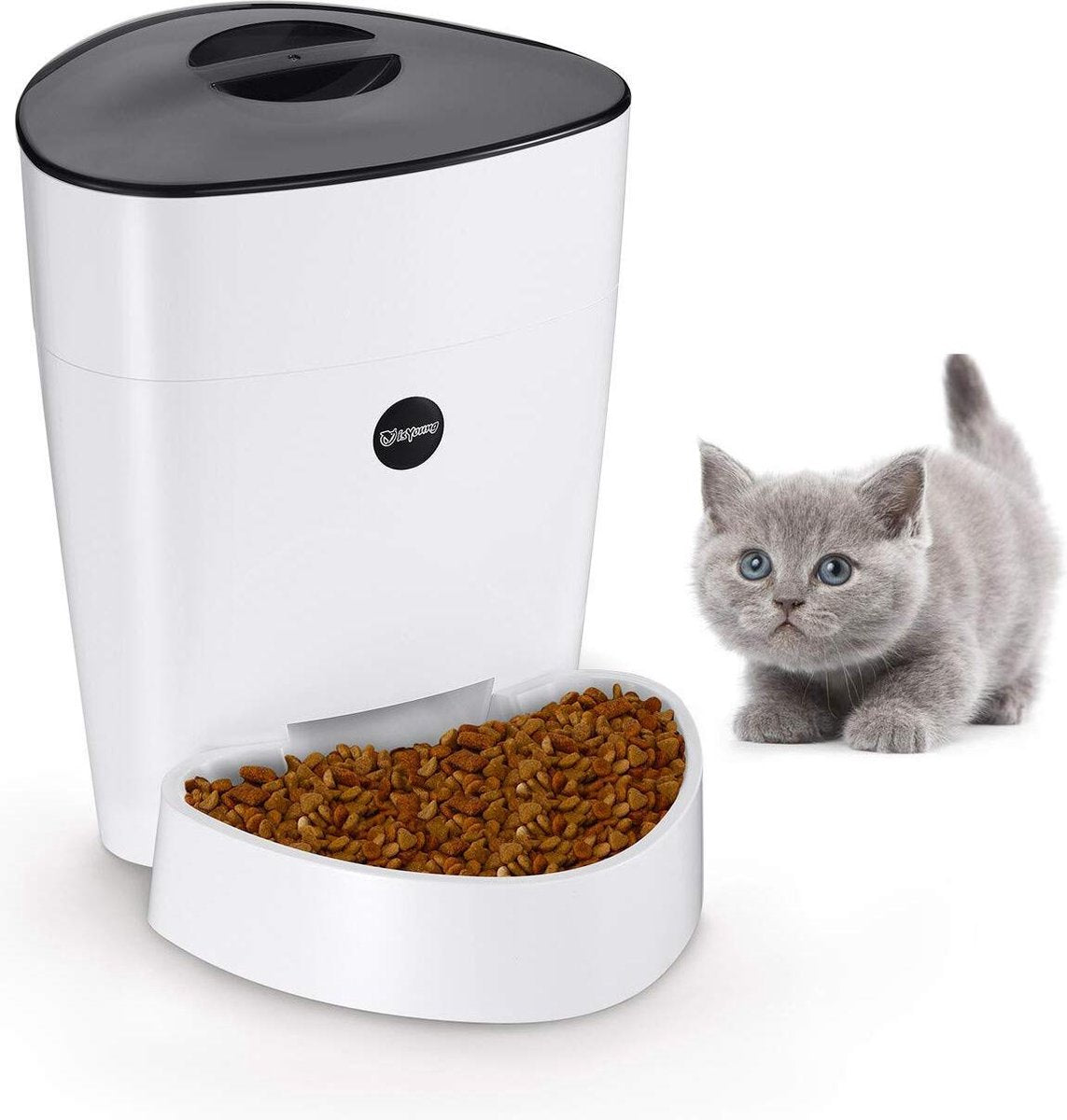 Rexa® Witte Automatische voerbak met LCD scherm | 4L voor katten en honden Voerautomaat met timer | Voor hond en kat | Voederapparaat | Pet feeder | Programmeerbare feeder Pet Feeder met timer