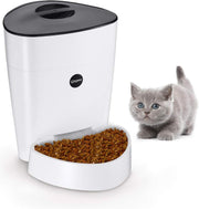 Rexa® Witte Automatische voerbak met LCD scherm | 4L voor katten en honden Voerautomaat met timer | Voor hond en kat | Voederapparaat | Pet feeder | Programmeerbare feeder Pet Feeder met timer