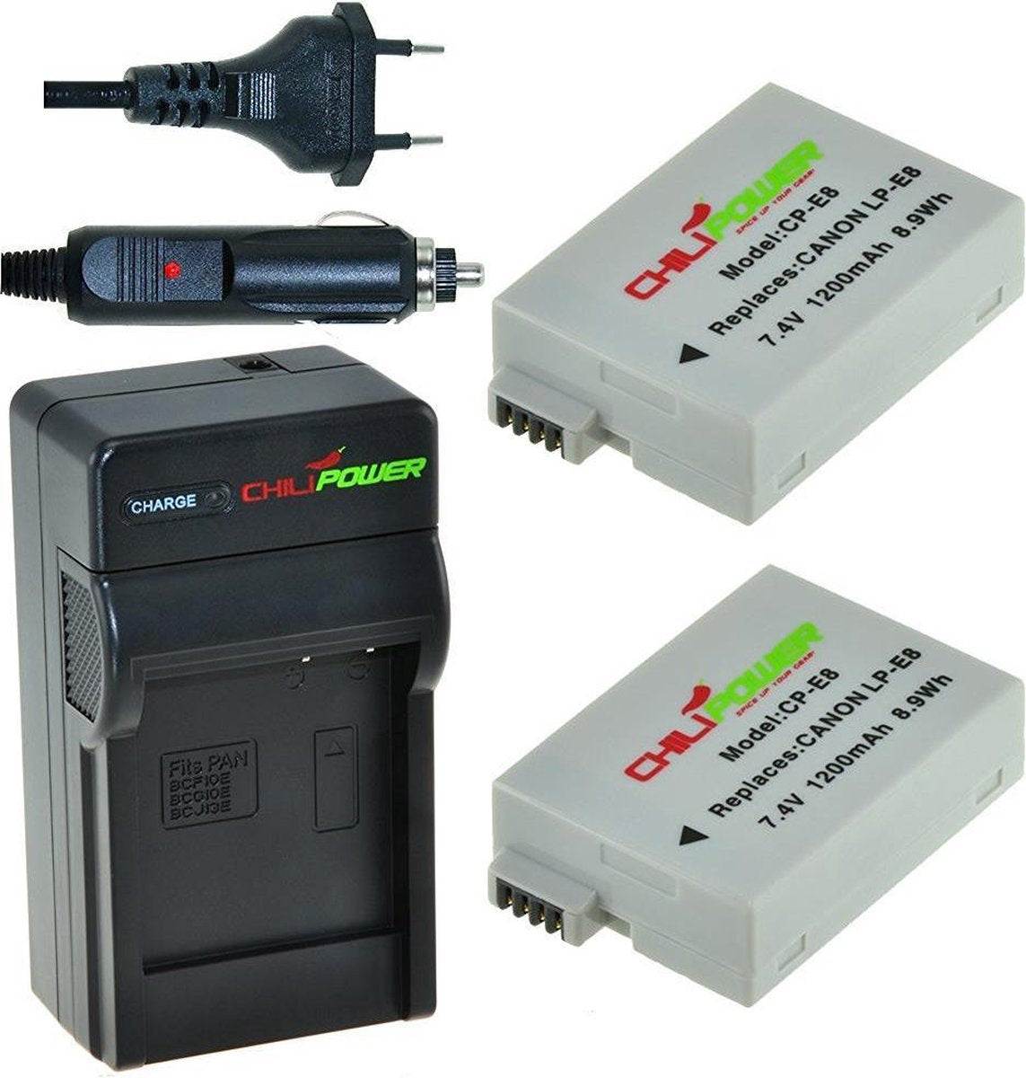 ChiliPower LP-E8 Canon Kit - Camera Batterij Set