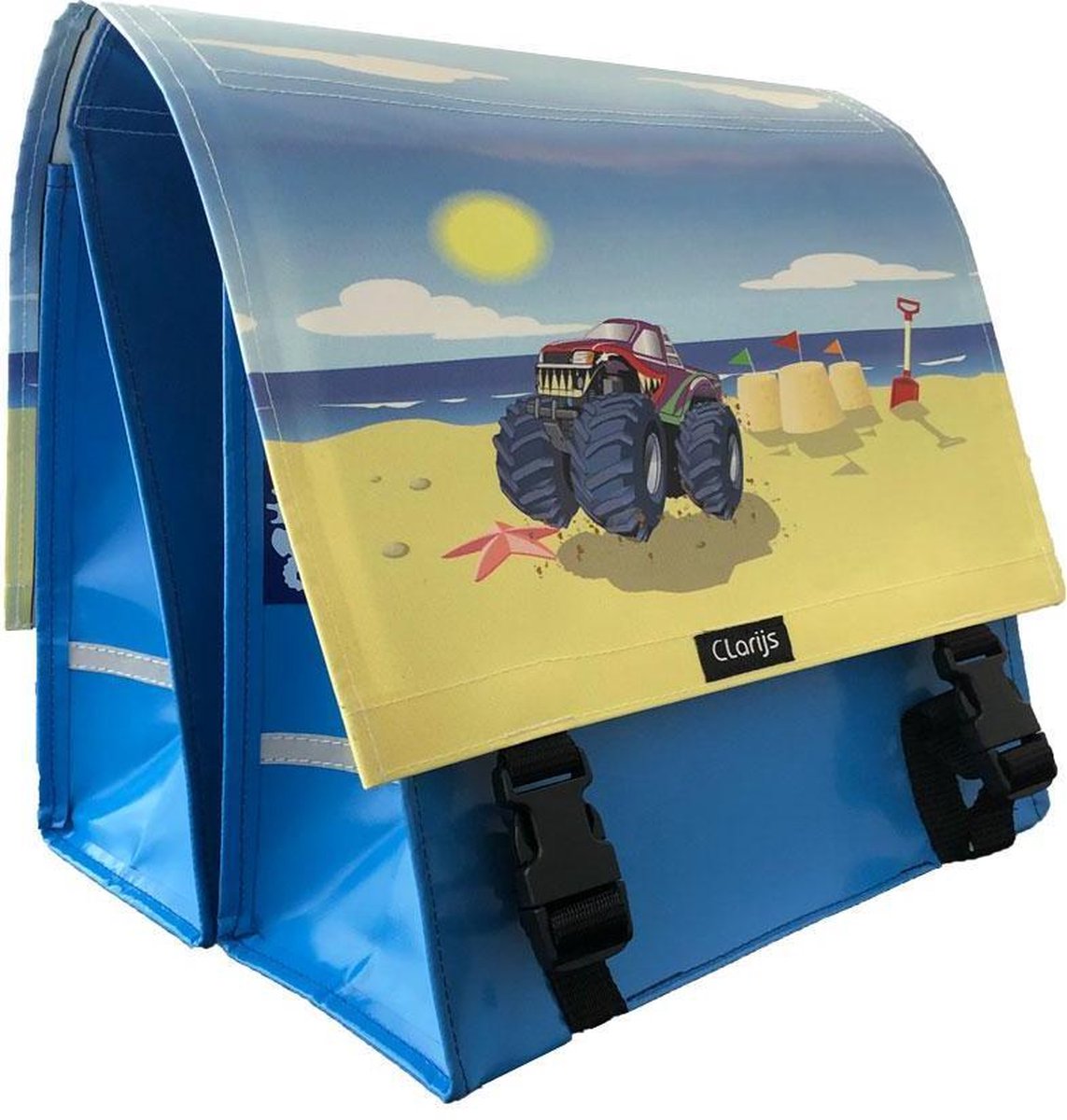 Clarijs tas kind monstertruck. reflectie aan voor en achterzijde