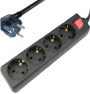 Techtube Pro - Stekkerdoos 4 voudig - Zwart - 1.5 meter