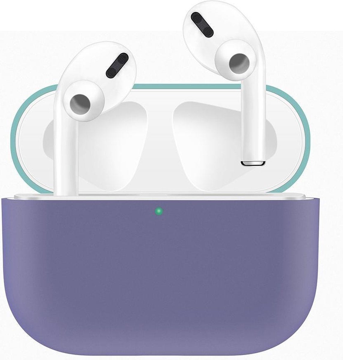 Case Cover Voor Apple Airpods Pro- Siliconen design-Groen-Paars Watchbands-shop.nl