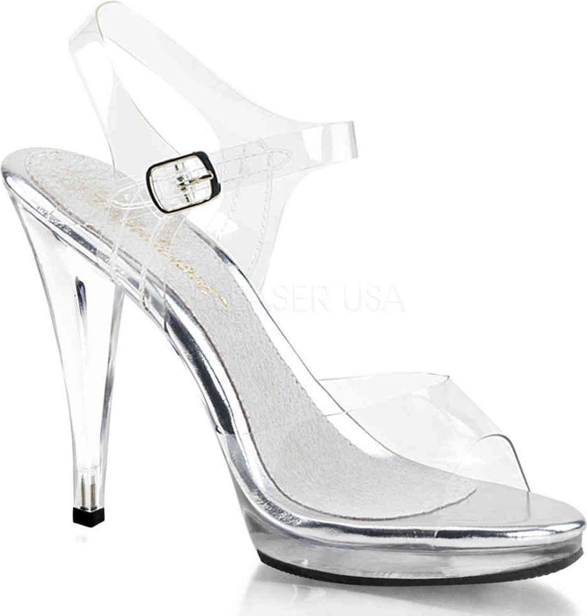 EU 37 = US 7 | FLAIR-408 | 4 1/2 Stiletto Heel Ankle Strap PF Sandal
