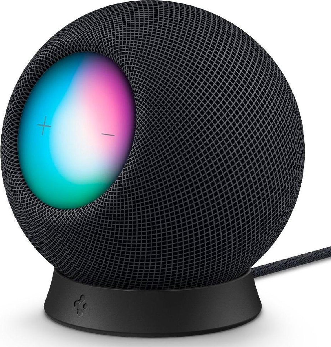Spigen Stand Silicone Fit Houder voor Apple HomePod Mini - Zwart