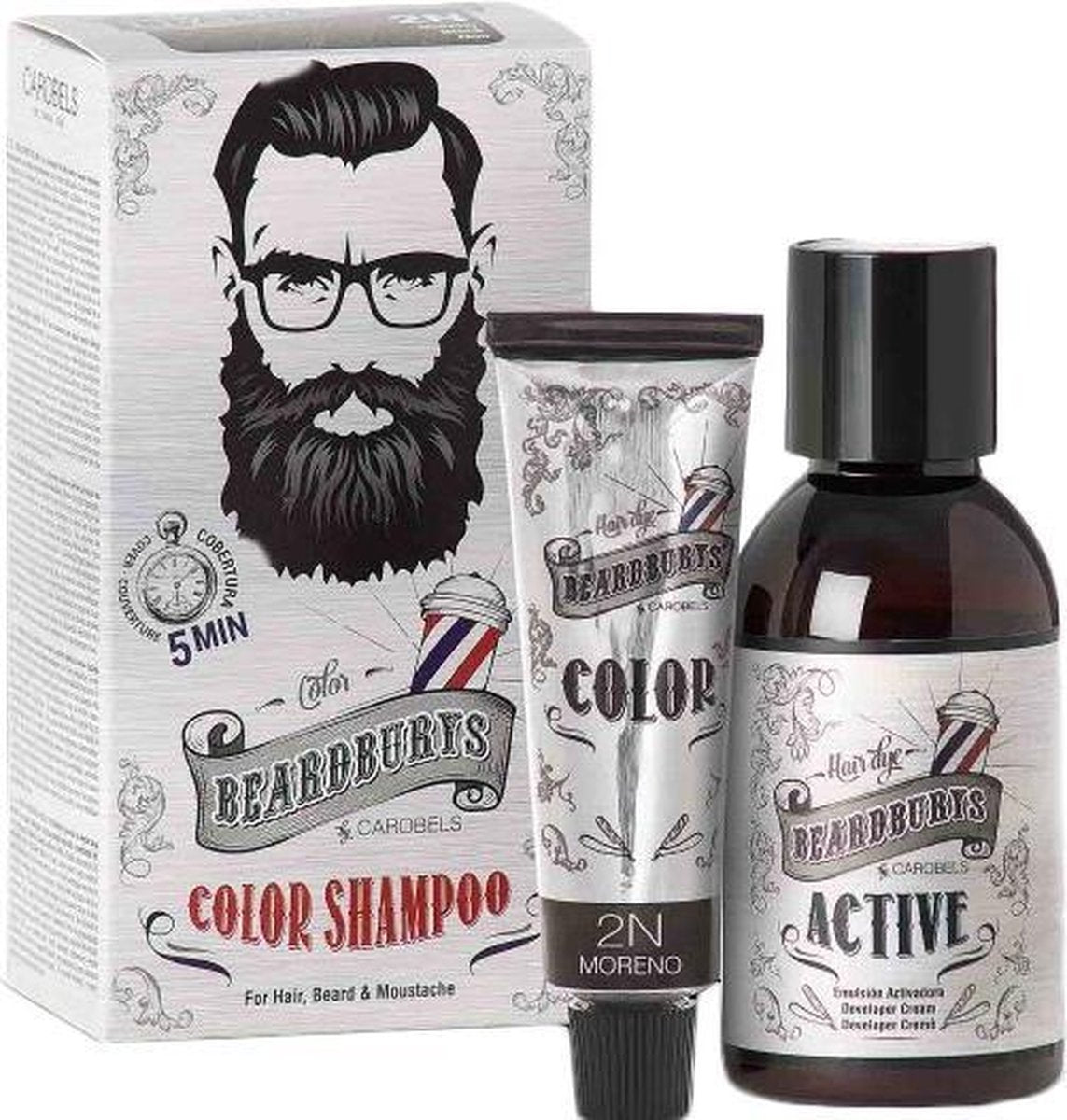 Beardburys Kleurshampoo 2N - voor haar. baard en snor