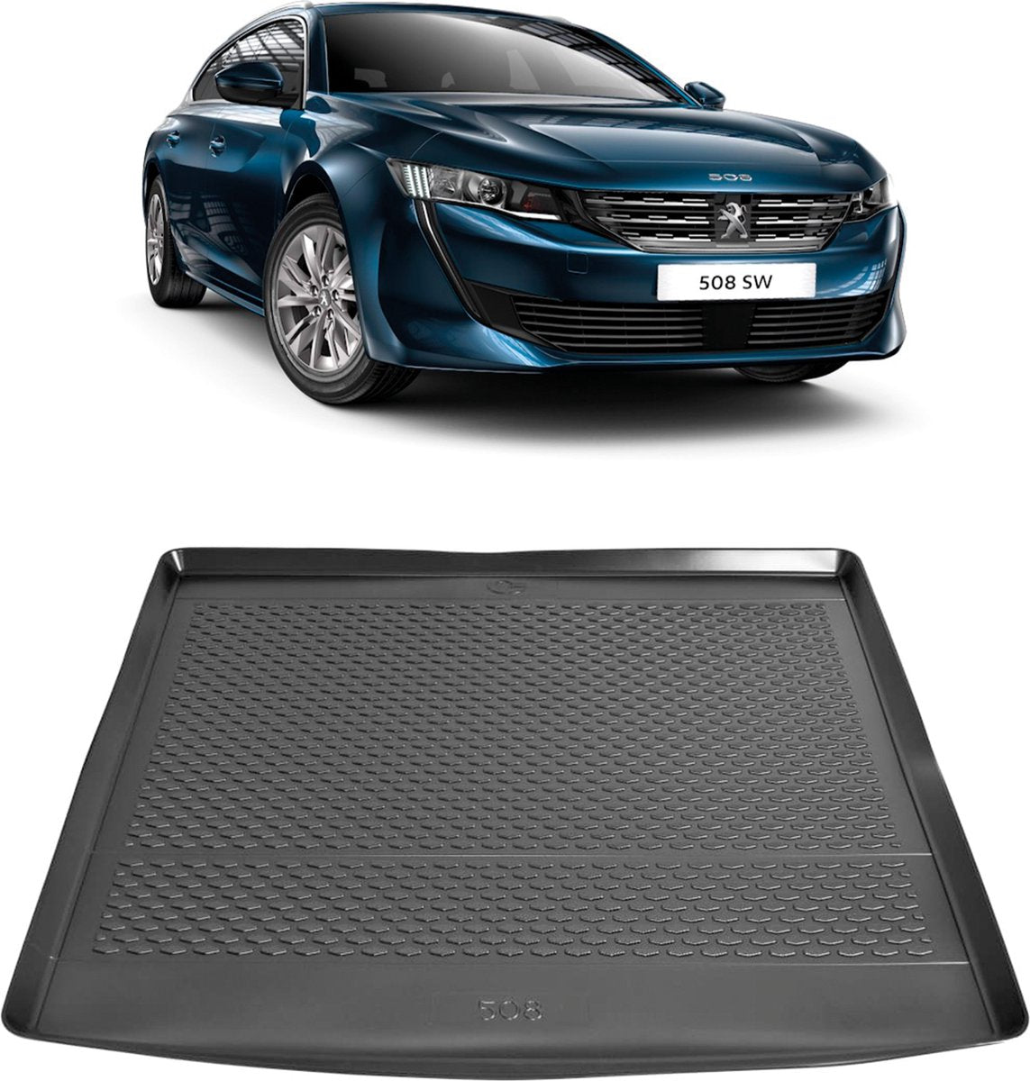 Kofferbakmat - kofferbakschaal op maat voor Peugeot 508 SW - Station (2014 - heden) - hoogwaardig kunststof - waterbestendig - gemakkelijk te reinigen en afspoelbaar