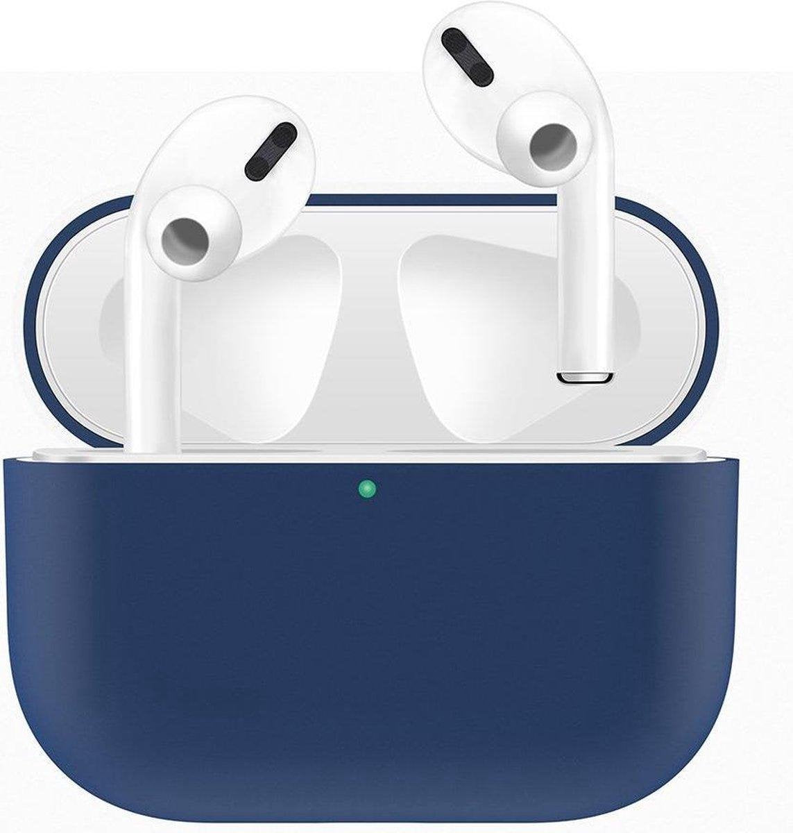 Siliconen beschermhoesje blauw grijs case voor Apple Airpods Pro blauw-grijs