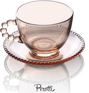Perotti 6-delig Theekopjes Set - 90cc - Bronze Kleur