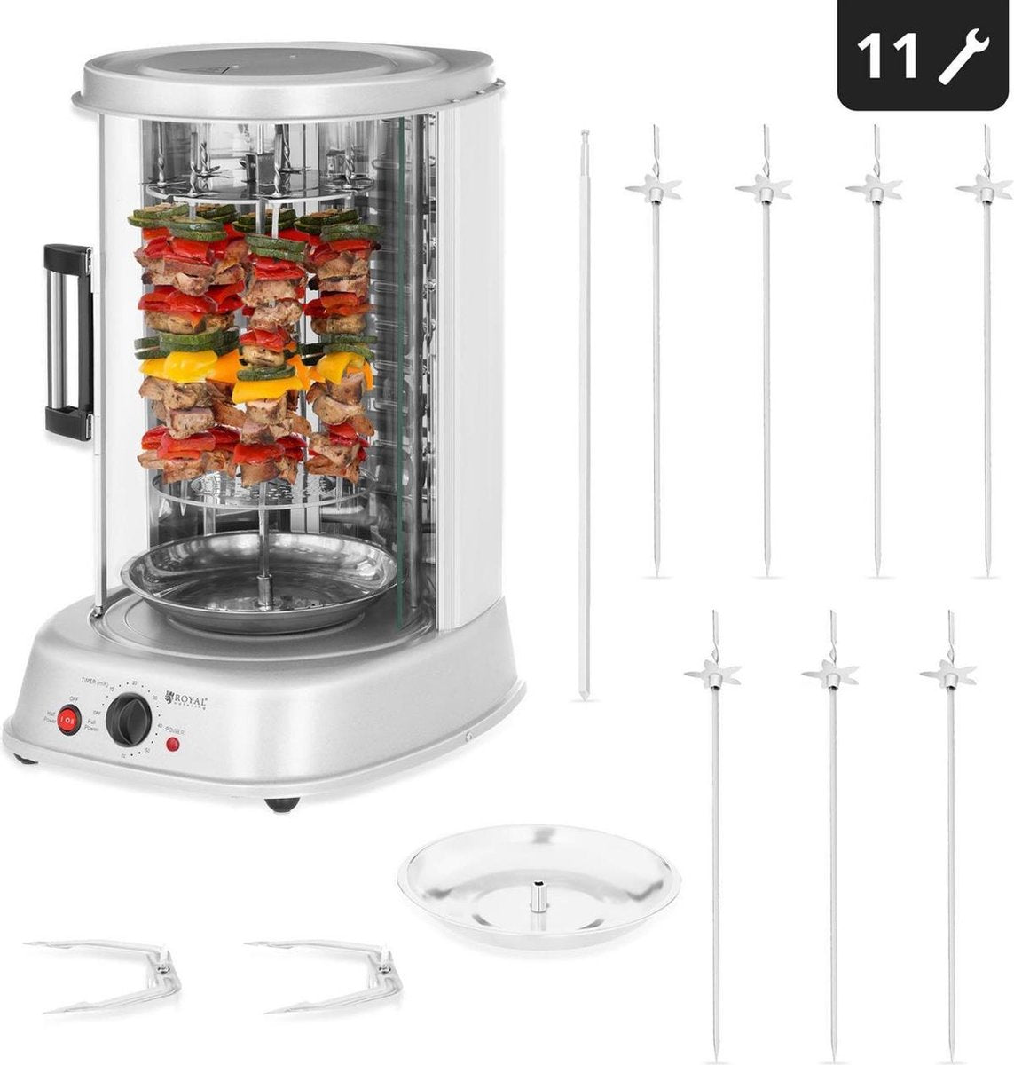Royal Catering Verticale grill- 3-in-1 - 1.800 W - 31 L