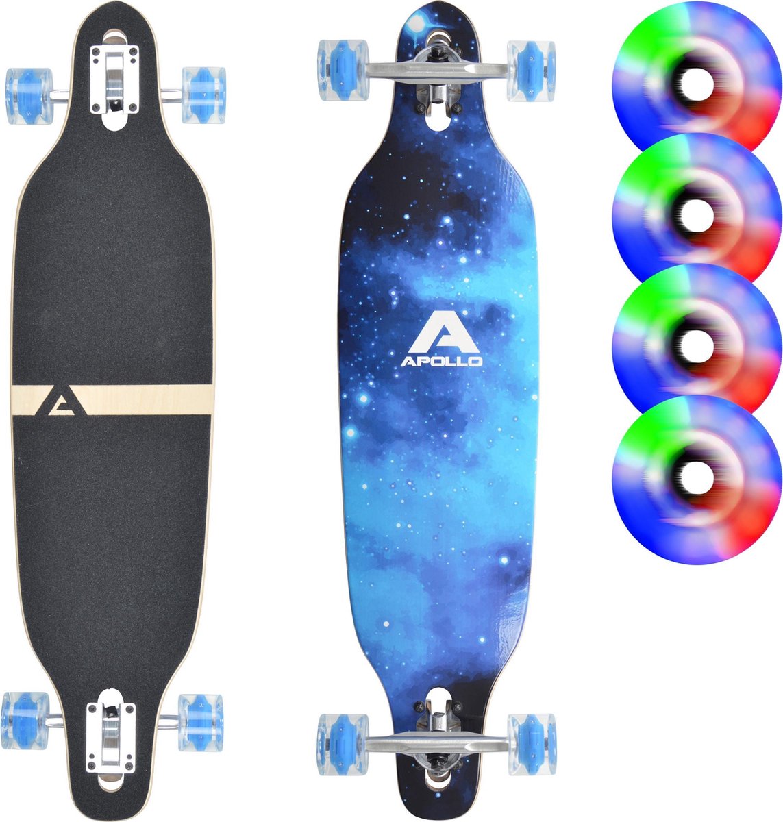 Apollo Twin Tip DT Longboard Blue Sky - LED Wheels