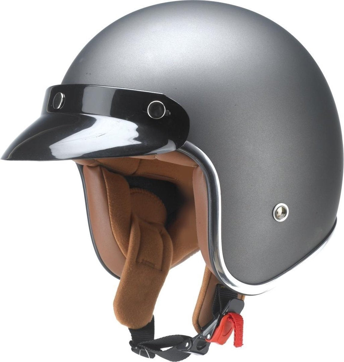 Redbike RB-756 retro jethelm titanium | maat S