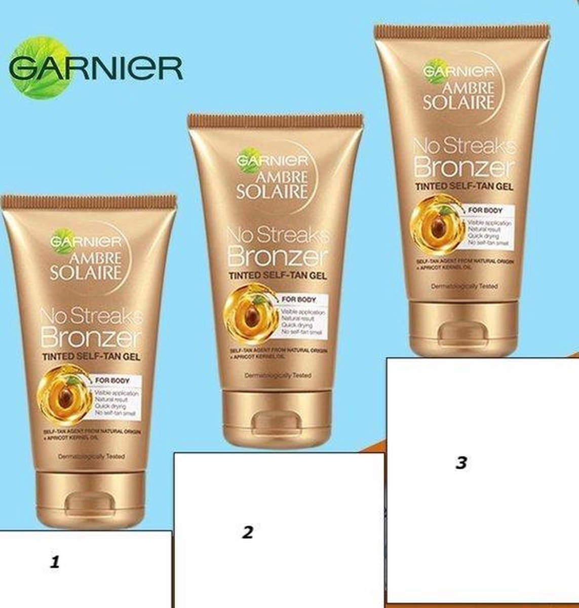 Garnier Ambre Solaire Natural Bronzer Zelfbruinende Gel 150 ml 3 stuk