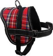 Comfortabel harnas voor kleinere hondjes of katten - Rood schots motief - MEDIUM