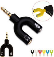 3.5mm Audio Jack Mic & Headphone Adapter verdeler - Zwart