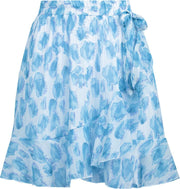 Wrap mini skirt blue