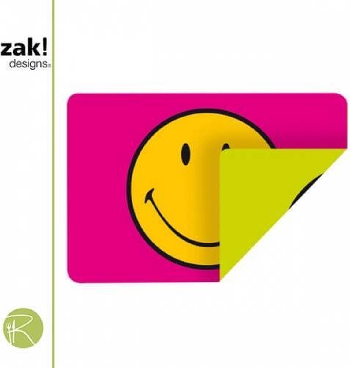 Zak!Designs Smiley Classic Placemat - 45 x 30 cm Tweezijdig - Raspberry