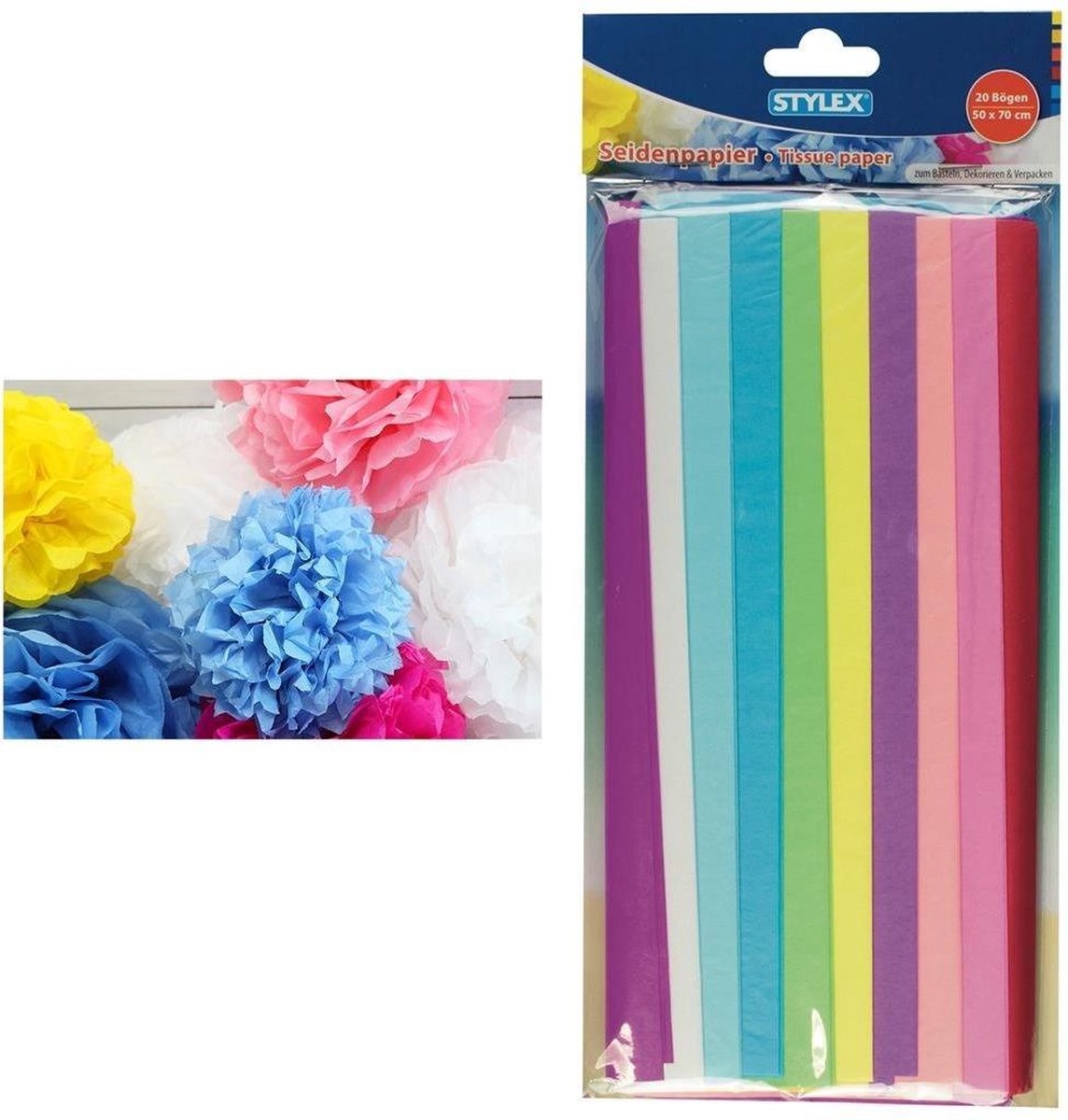 Stylex Knustelset Crêpepapier 50 X 70 Cm 20 Stuks