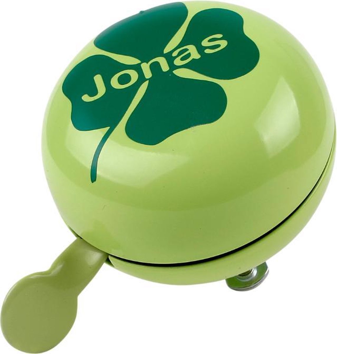 Leuk kado met naam ding dong fietsbel 80 mm staal - groen