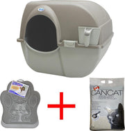 Omega Paw Zelfreinigende Kattenbak - L - bruin - incl. kattenbakmat + 8kg kattenbakvulling