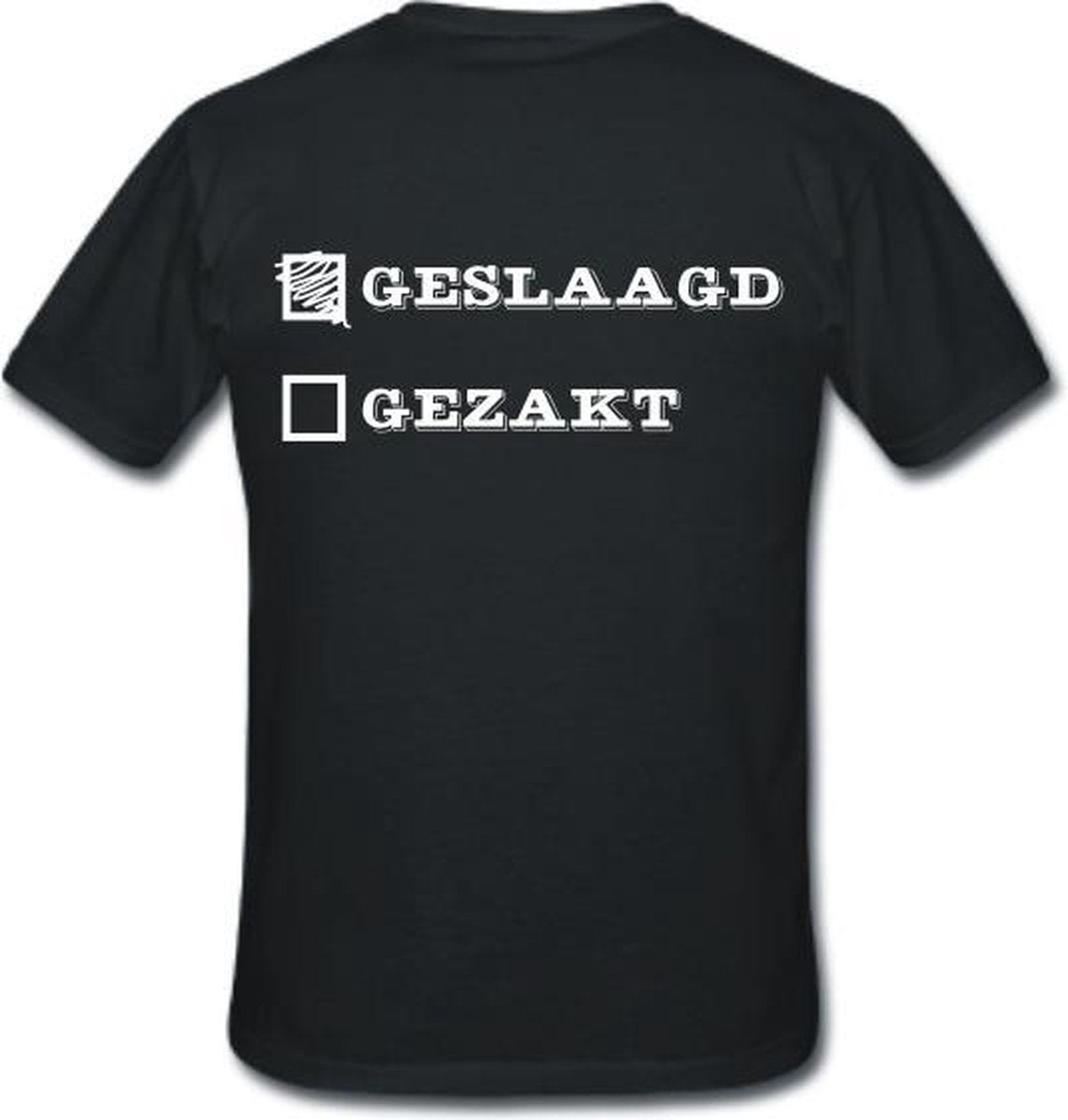 Mijncadeautje T-shirt - Geslaagd - gezakt - Unisex Zwart (maat 3XL)