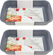 2x Zwarte rechthoekige glazen ovenschaal 1