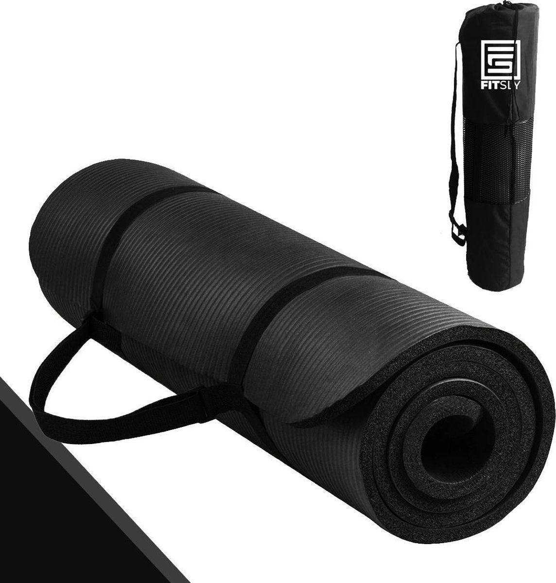 Fitsly - Fitness Mat - Yoga mat - Sportmat - Anti slip - 183 x 61 x 1cm - Draagriem en Draagtas Cadeau