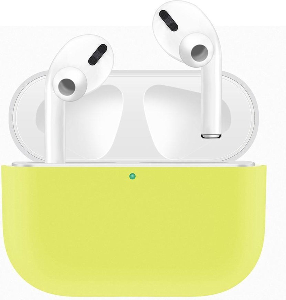 Case Cover Voor Apple Airpods Pro- Siliconen design-Wit-Geel Watchbands-shop.nl