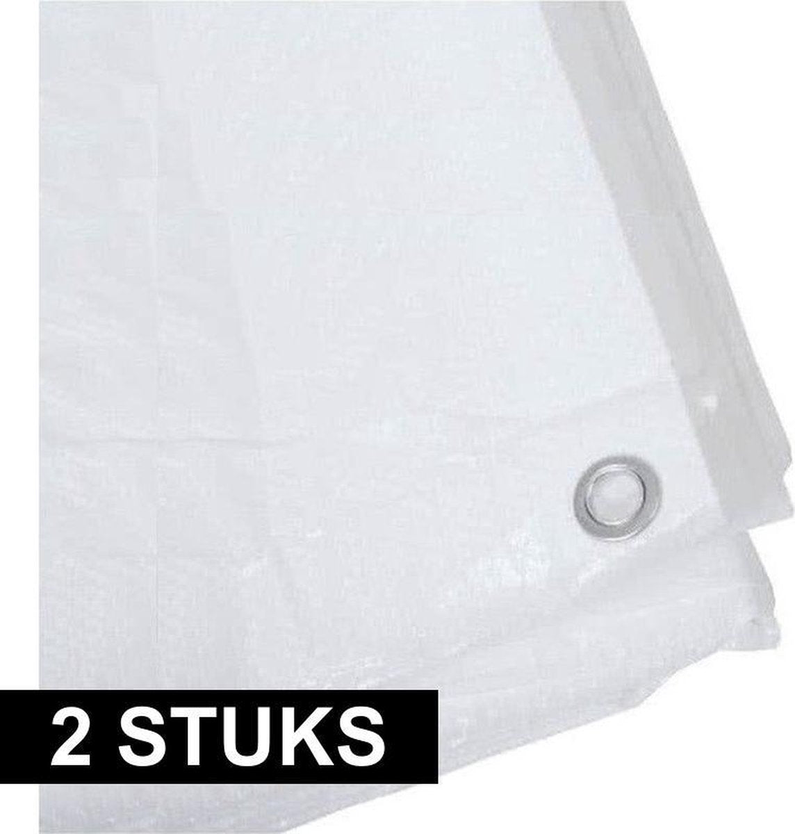 2x Witte afdekzeilen / dekzeilen - 3 x 4 meter - 100 grams kwaliteit - Dekkleed / grondzeil