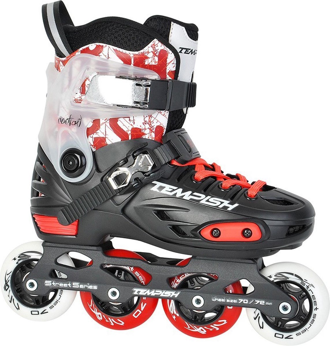 Tempish Inlineskates - Maat 34-37 - UnisexKinderen en volwassenen - zwart/ wit/ rood