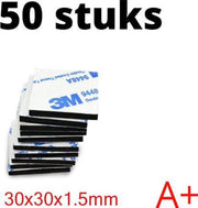Dubbelzijdige Stickers 3M - 50 STUKS - Plakkers - Extra Sterk - Ophangen Poster en Foto - Knutselen - 30 x 30 x 1.5 mm - Plakkertjes - Klevers - Montage - DIY